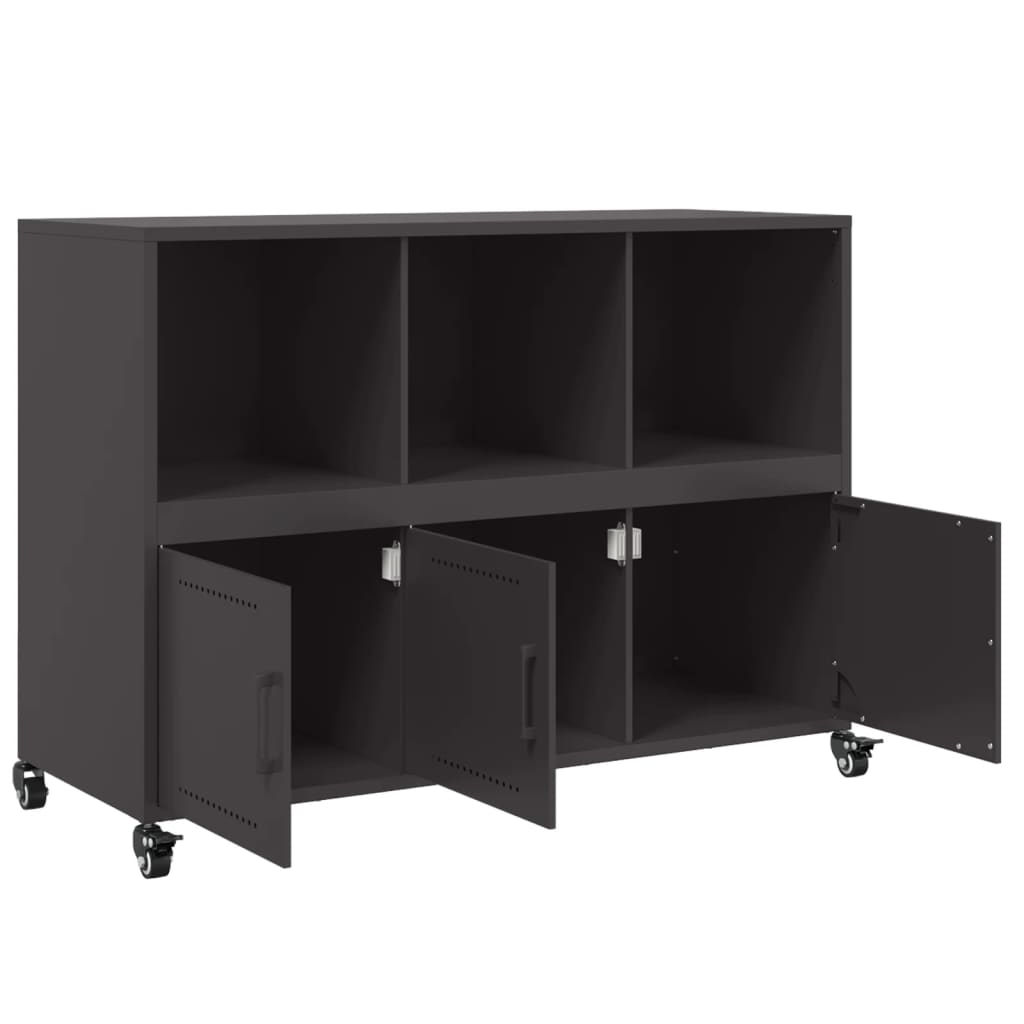 Dressoir 100,5x39x72 cm staal zwart