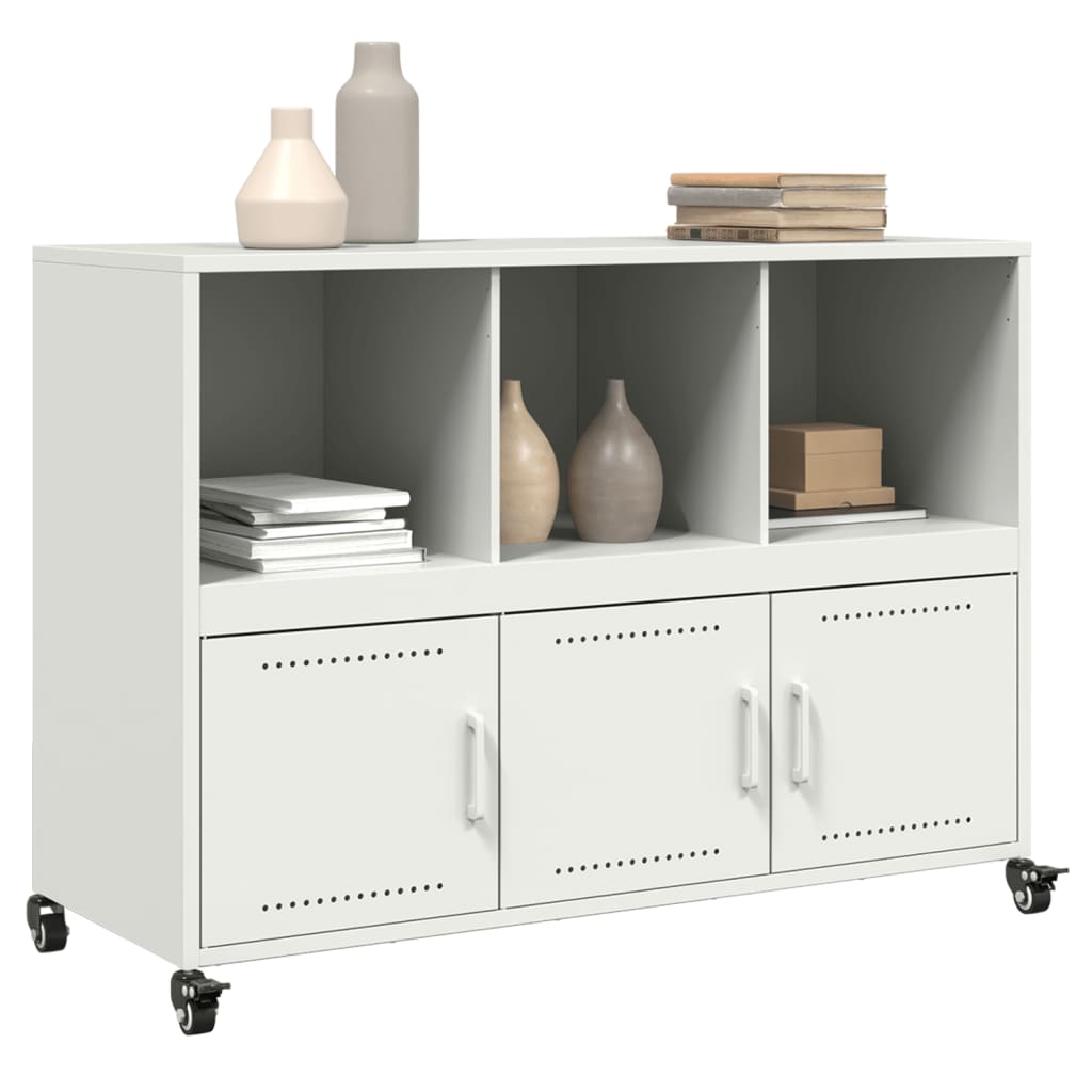 Dressoir 100,5x39x72 cm staal wit