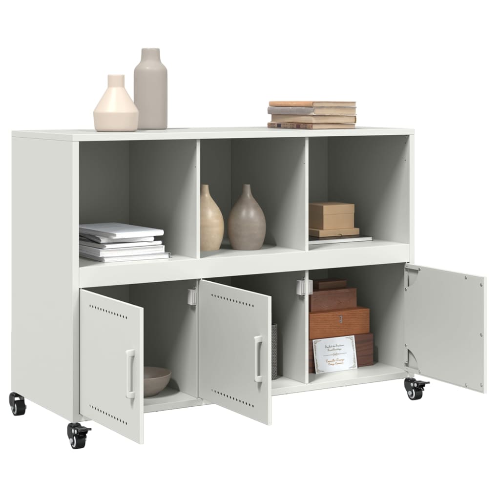 Dressoir 100,5x39x72 cm staal wit