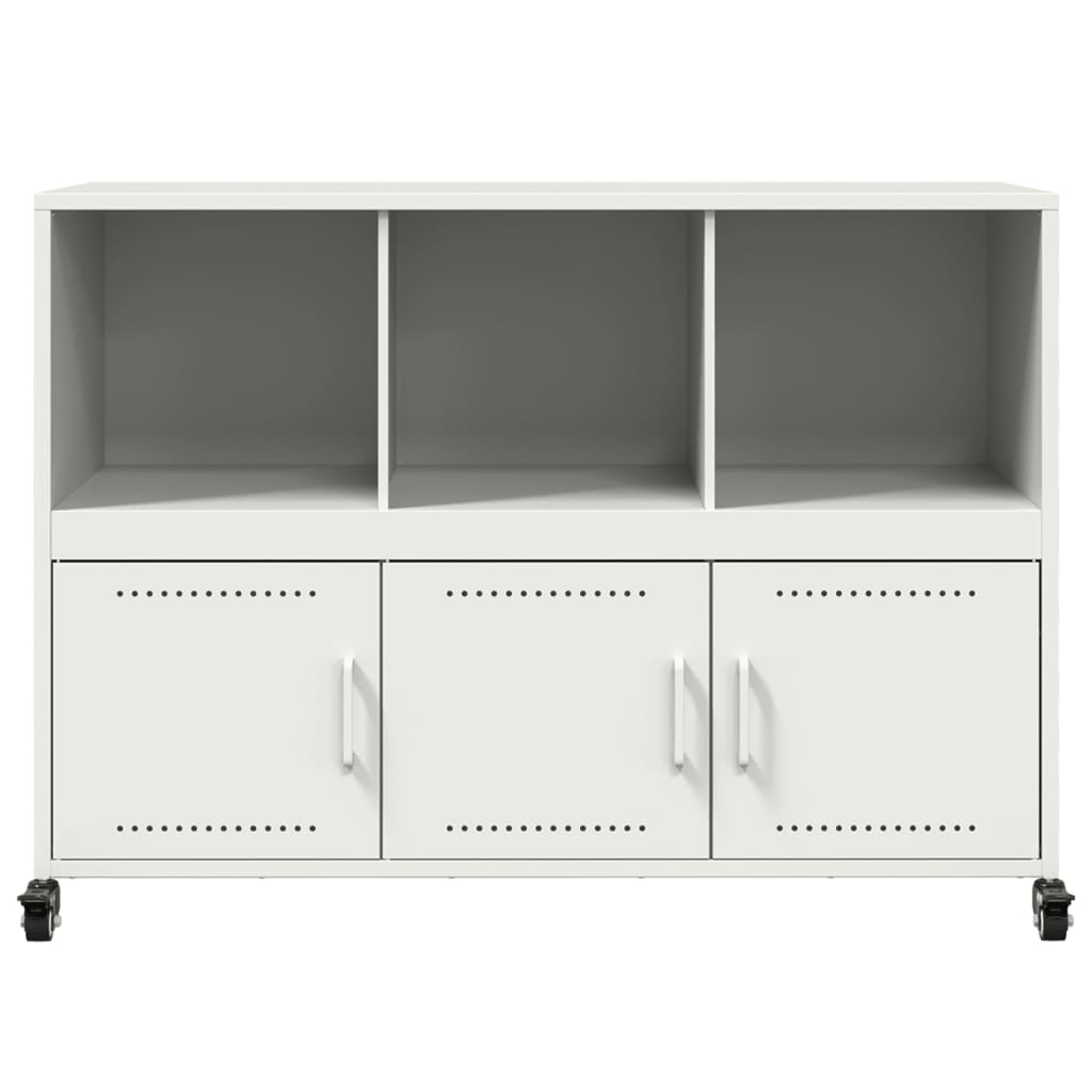 Dressoir 100,5x39x72 cm staal wit