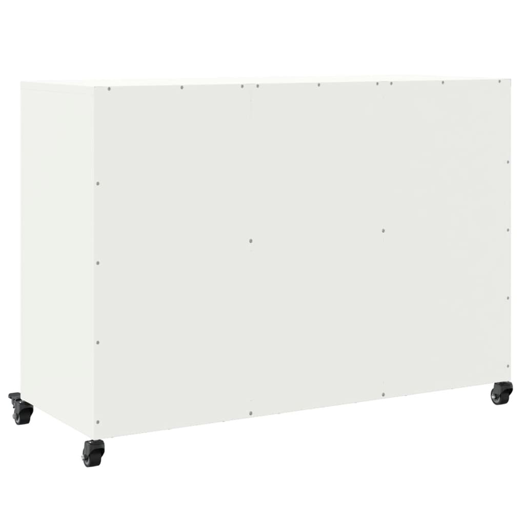 Dressoir 100,5x39x72 cm staal wit