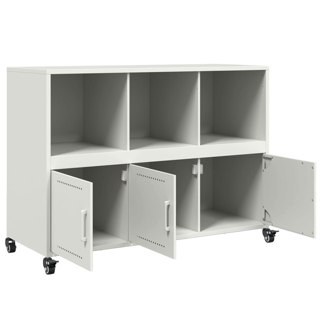Dressoir 100,5x39x72 cm staal wit