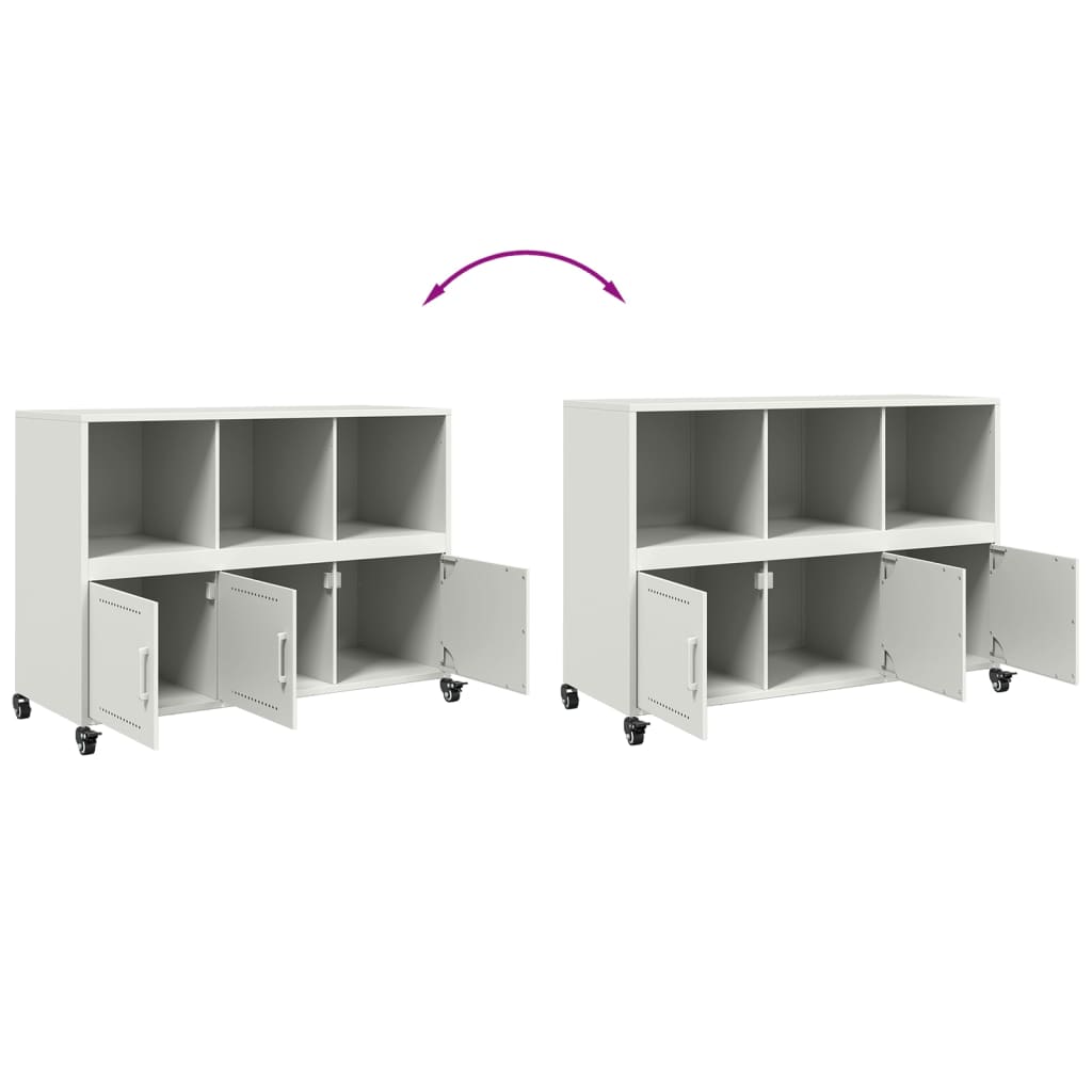 Dressoir 100,5x39x72 cm staal wit