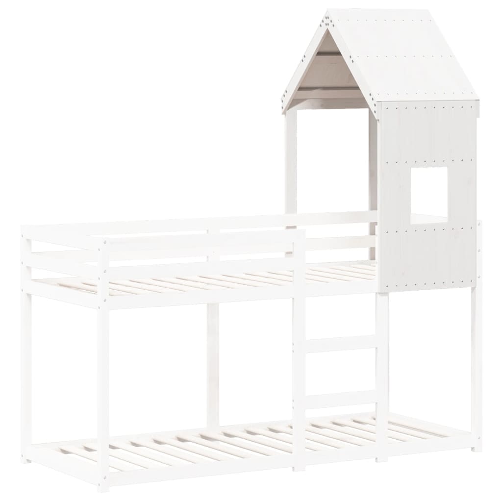 Kinderbedhuisje 60x99x139,5 cm massief grenenhout wit