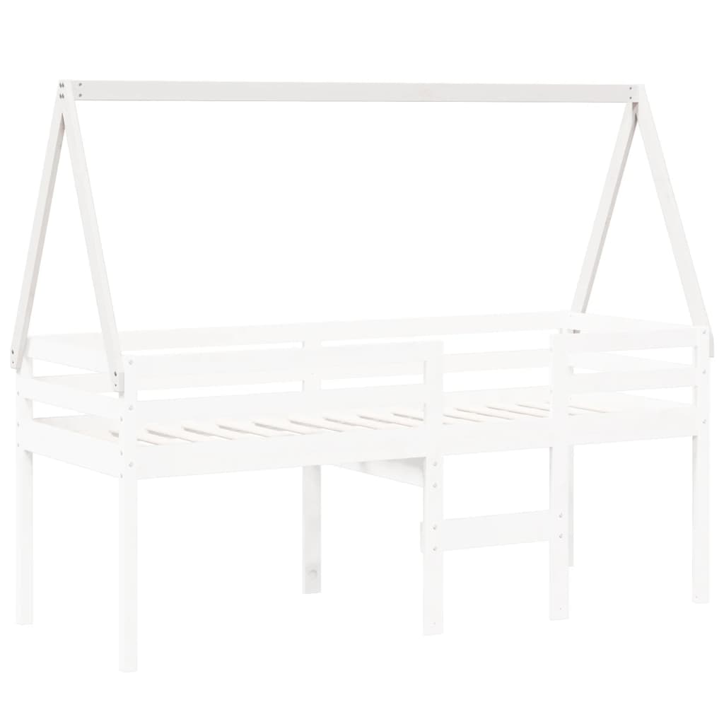 Kinderbedhuisje 209x85,5x88 cm massief grenenhout wit
