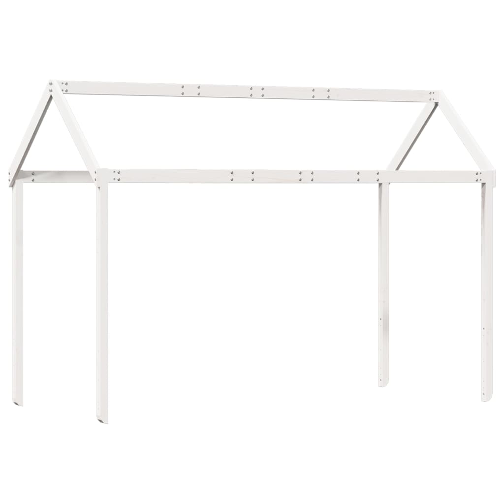 Kinderbedhuisje 207x95,5x159 cm massief grenenhout wit