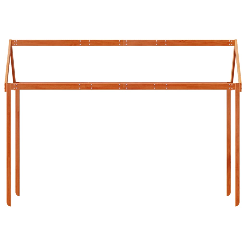 Kinderbedhuisje 207x80,5x151,5 cm massief grenenhout wasbruin