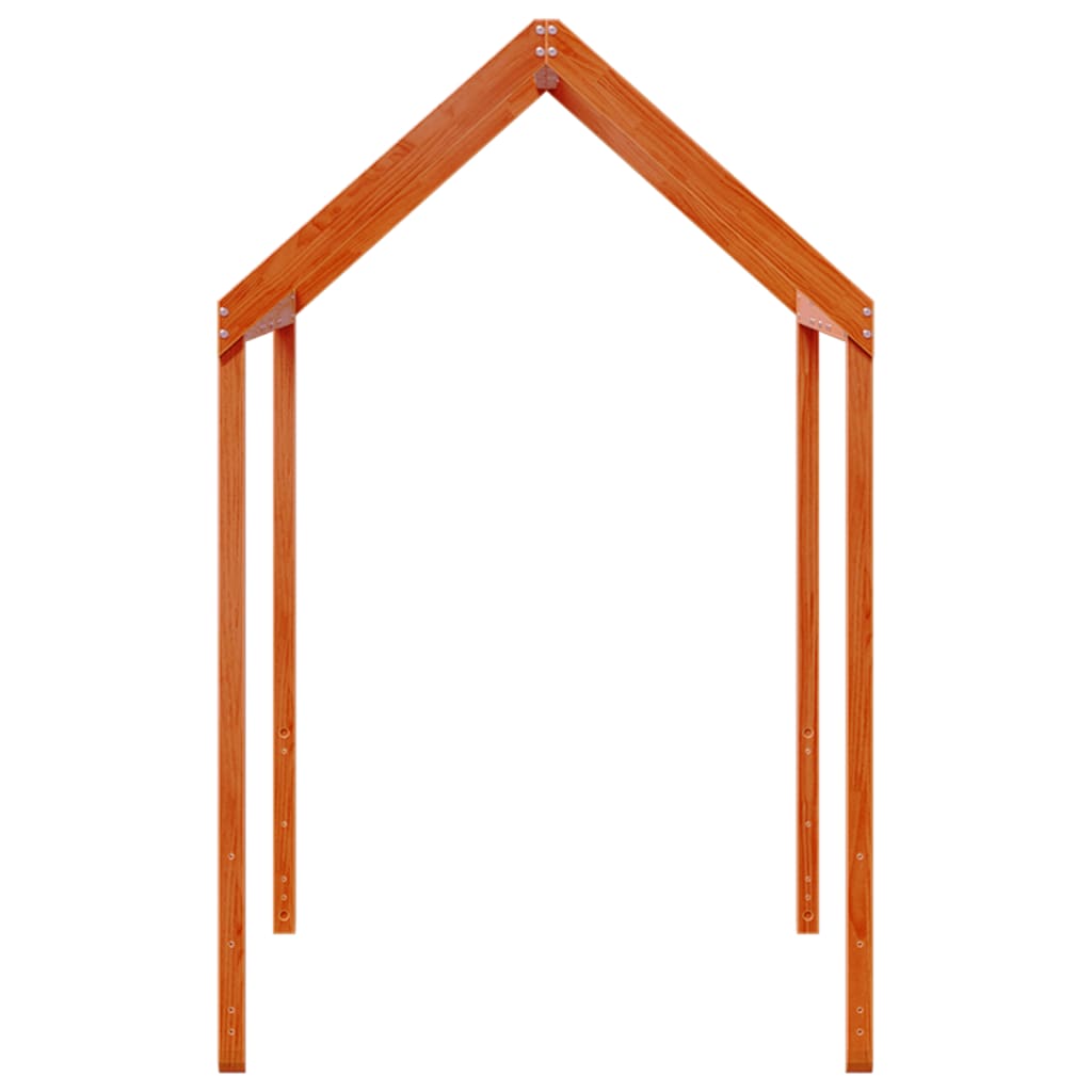 Kinderbedhuisje 207x80,5x151,5 cm massief grenenhout wasbruin