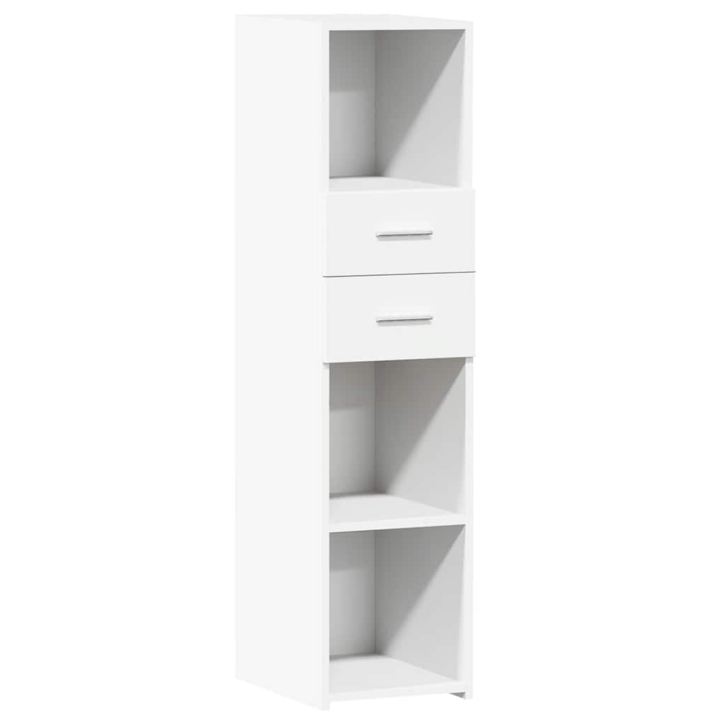 Hoge kast 30x42,5x124 cm bewerkt hout wit