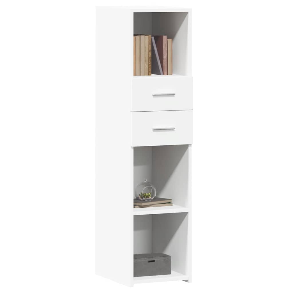 Hoge kast 30x42,5x124 cm bewerkt hout wit