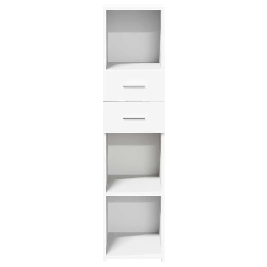 Hoge kast 30x42,5x124 cm bewerkt hout wit