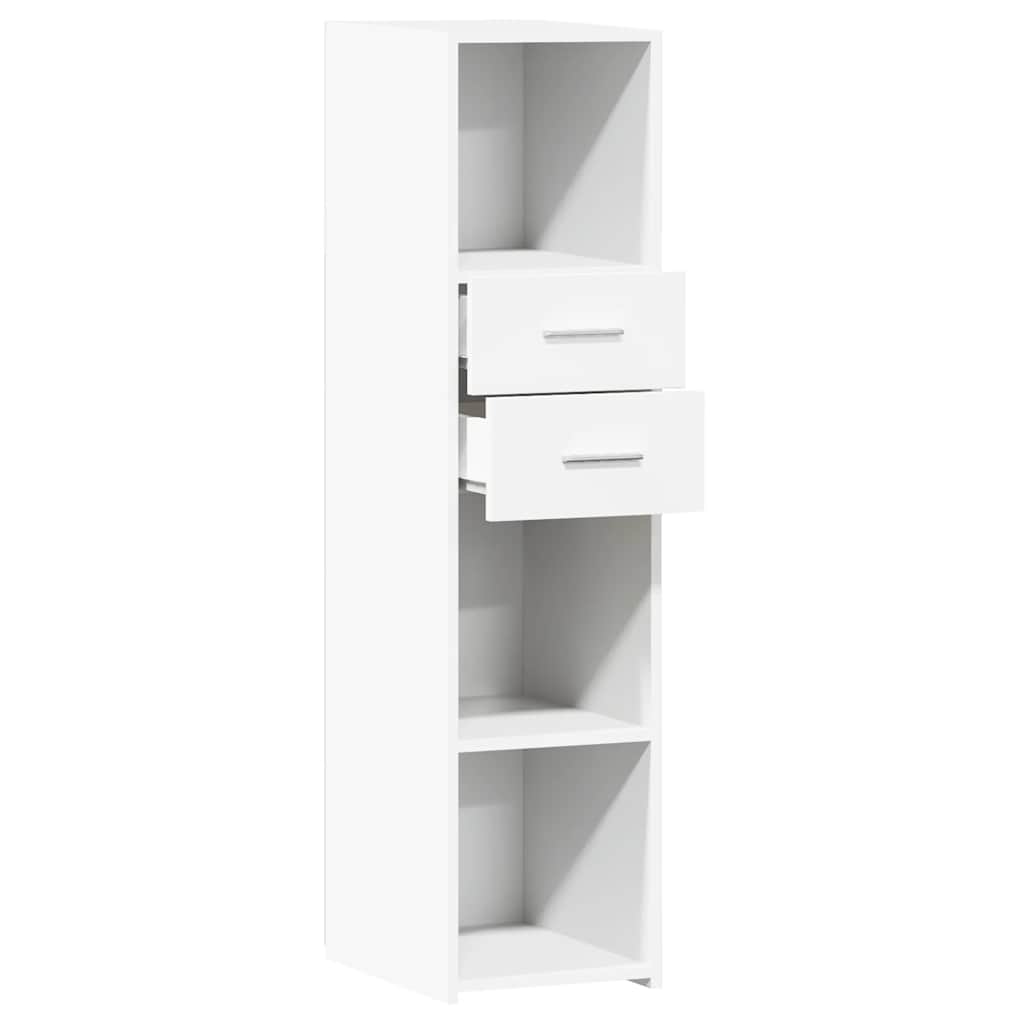 Hoge kast 30x42,5x124 cm bewerkt hout wit