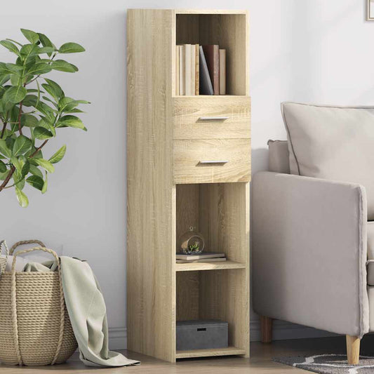 Hoge kast 30x42,5x124 cm bewerkt hout sonoma eikenkleurig