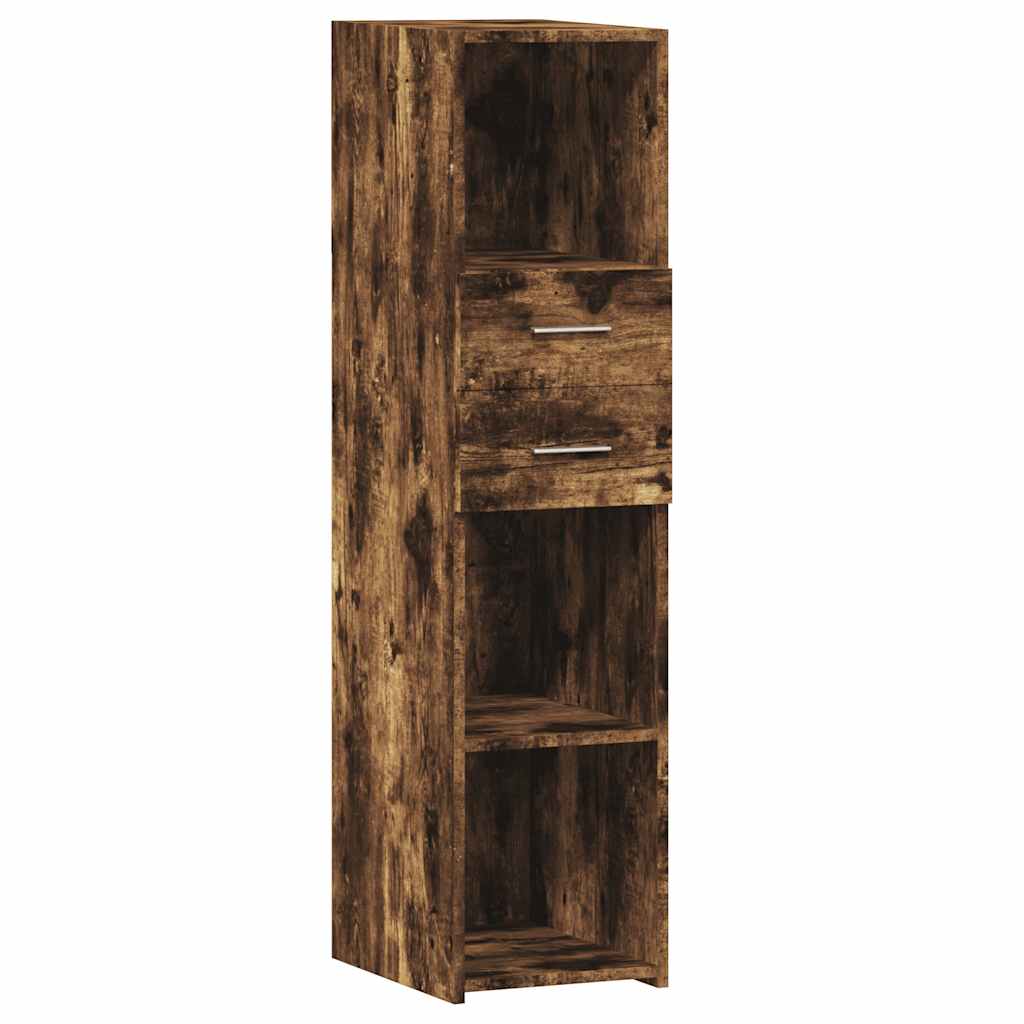 Hoge kast 30x42,5x124 cm bewerkt hout gerookt eikenkleurig