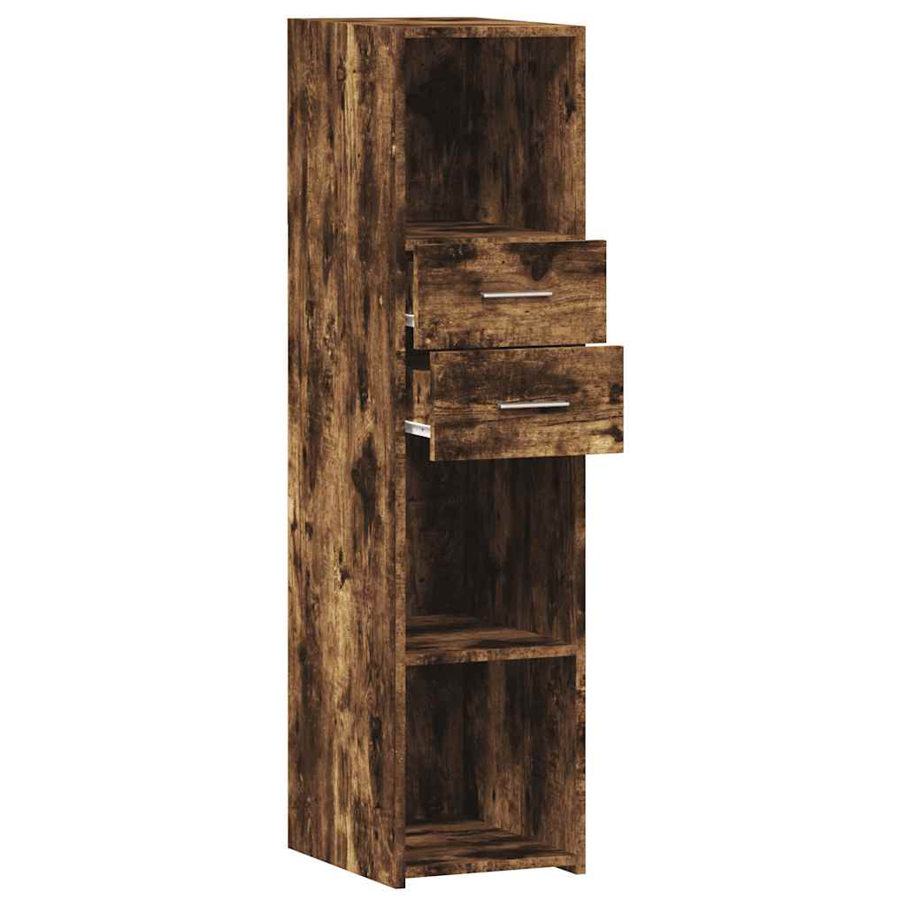 Hoge kast 30x42,5x124 cm bewerkt hout gerookt eikenkleurig