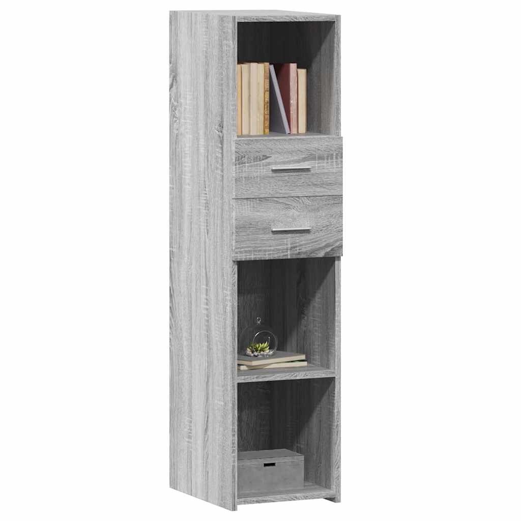 Hoge kast 30x42,5x124 cm bewerkt hout grijs sonoma eikenkleur