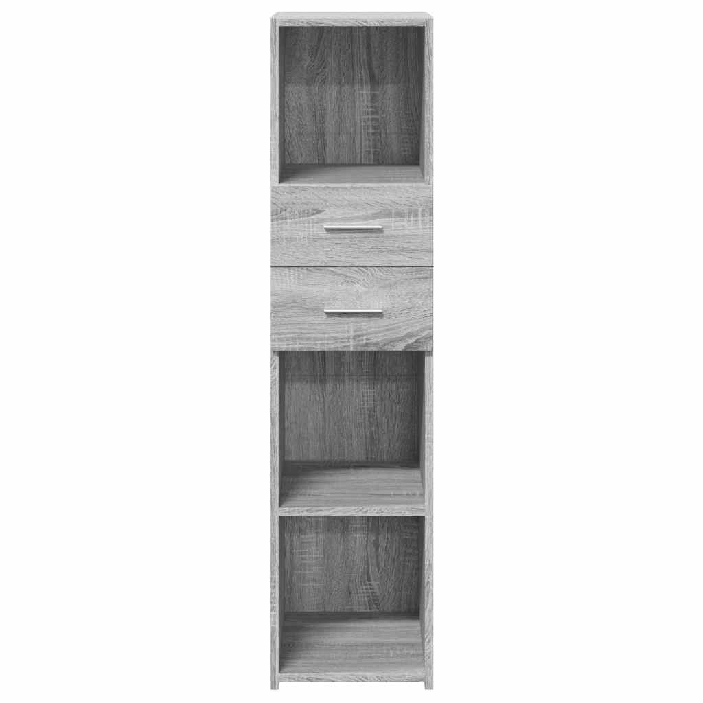 Hoge kast 30x42,5x124 cm bewerkt hout grijs sonoma eikenkleur