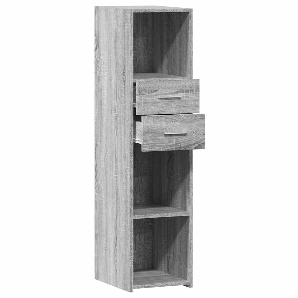 Hoge kast 30x42,5x124 cm bewerkt hout grijs sonoma eikenkleur