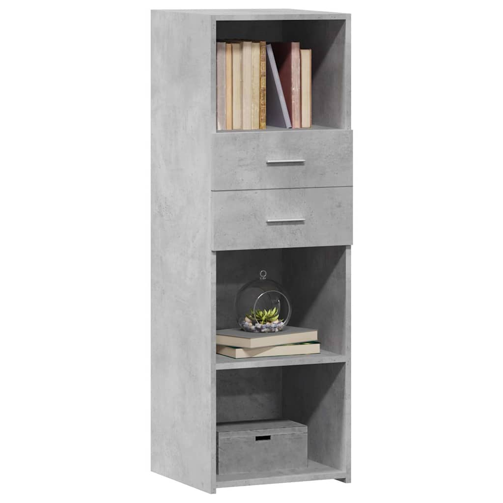 Hoge kast 40x42,5x124 cm bewerkt hout betongrijs