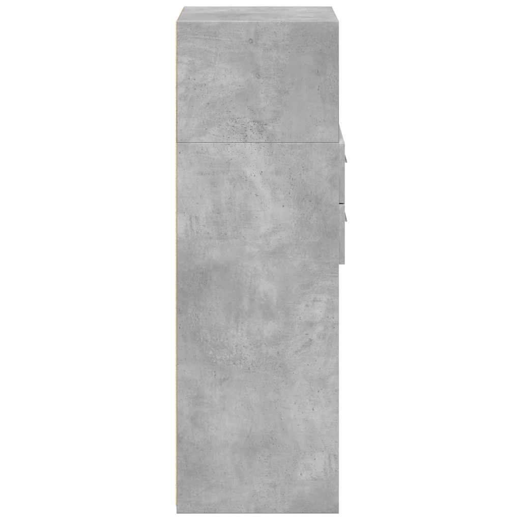 Hoge kast 40x42,5x124 cm bewerkt hout betongrijs