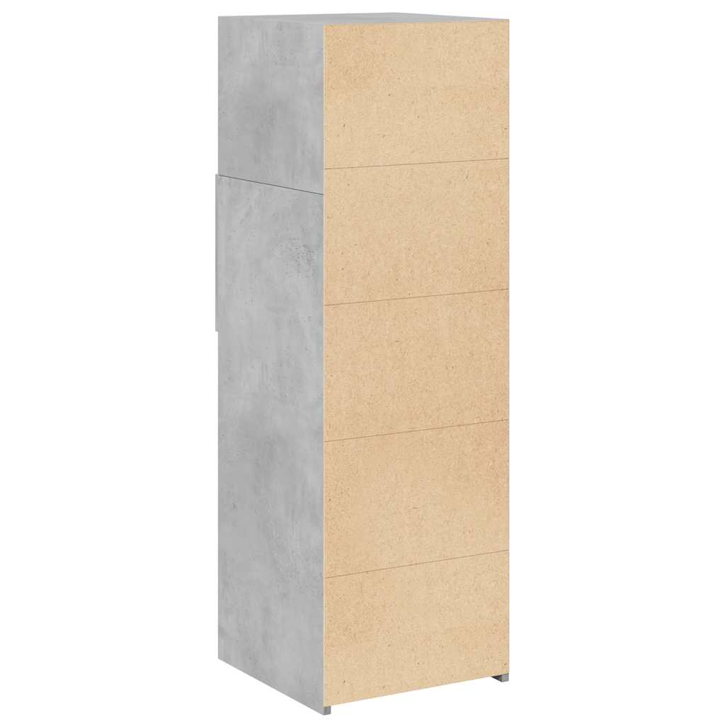 Hoge kast 40x42,5x124 cm bewerkt hout betongrijs