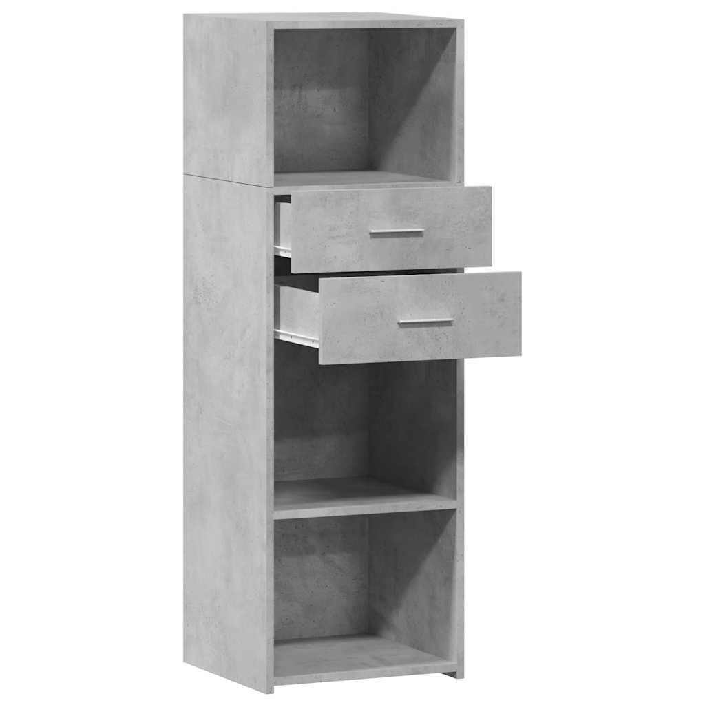 Hoge kast 40x42,5x124 cm bewerkt hout betongrijs