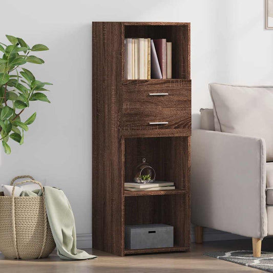 Hoge kast 40x42,5x124 cm bewerkt hout bruin eikenkleurig