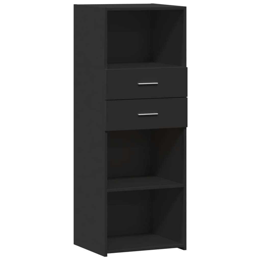 Hoge kast 45x42,5x124 cm bewerkt hout zwart