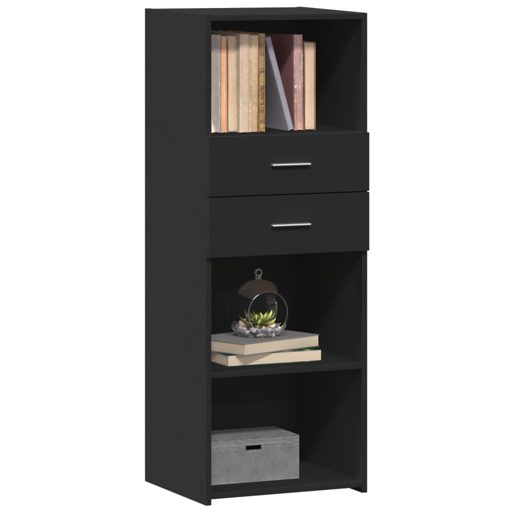 Hoge kast 45x42,5x124 cm bewerkt hout zwart