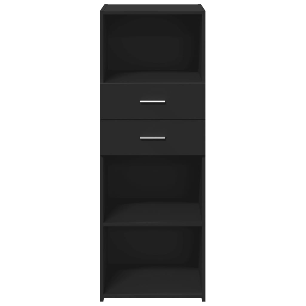 Hoge kast 45x42,5x124 cm bewerkt hout zwart