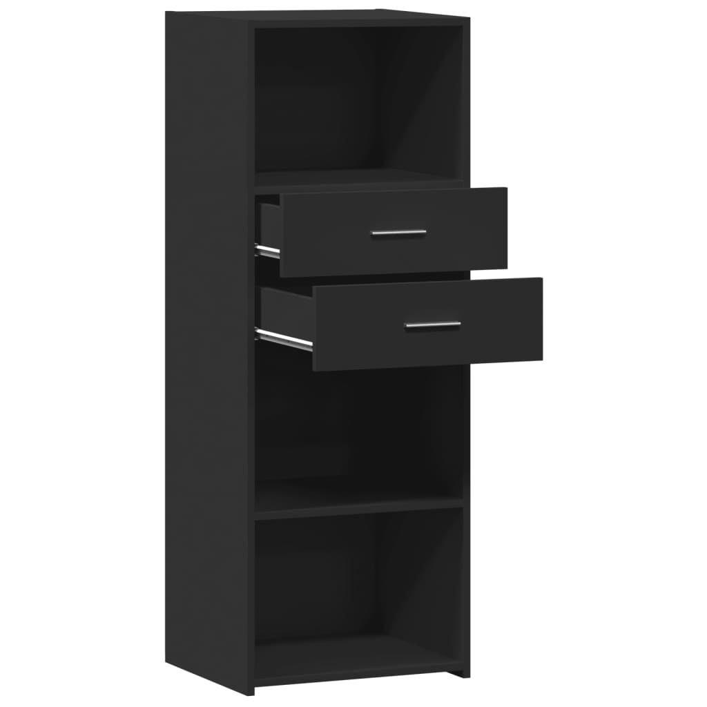 Hoge kast 45x42,5x124 cm bewerkt hout zwart