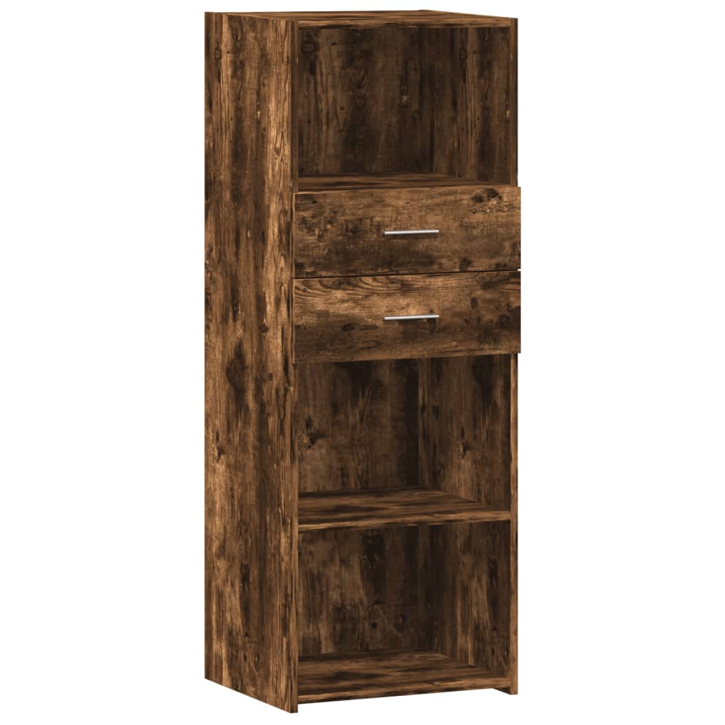 Hoge kast 45x42,5x124 cm bewerkt hout gerookt eikenkleurig