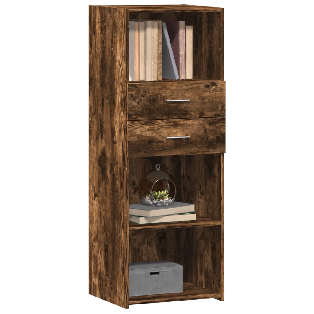 Hoge kast 45x42,5x124 cm bewerkt hout gerookt eikenkleurig