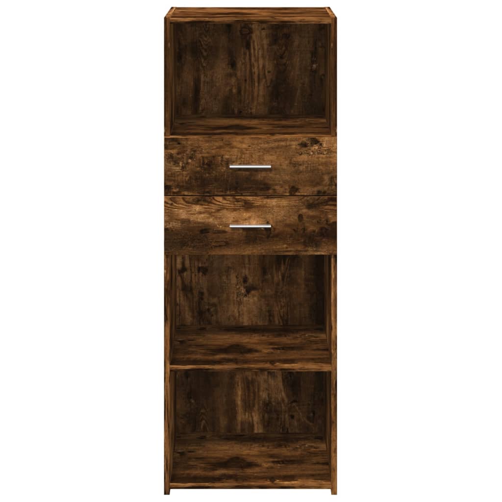 Hoge kast 45x42,5x124 cm bewerkt hout gerookt eikenkleurig