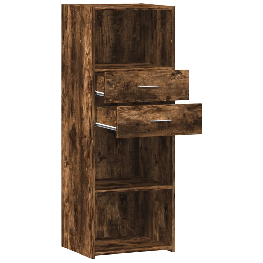 Hoge kast 45x42,5x124 cm bewerkt hout gerookt eikenkleurig
