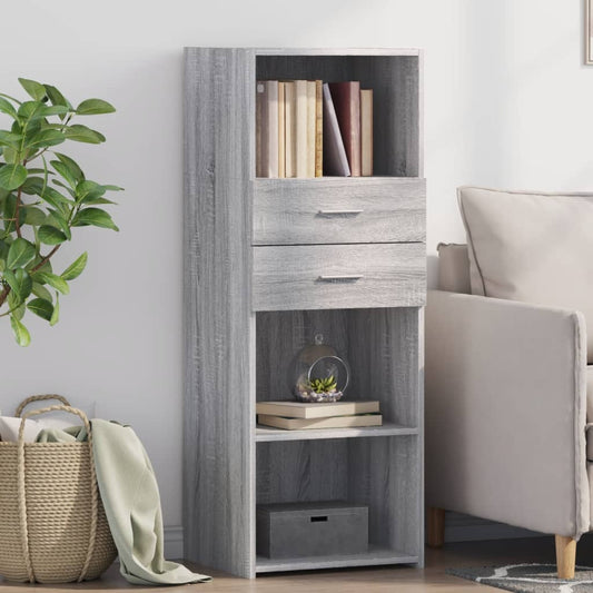 Hoge kast 45x42,5x124 cm bewerkt hout grijs sonoma eikenkleurig