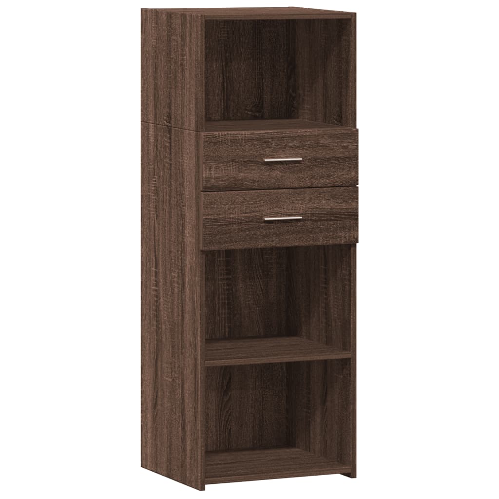 Hoge kast 45x42,5x124 cm bewerkt hout bruin eikenkleurig