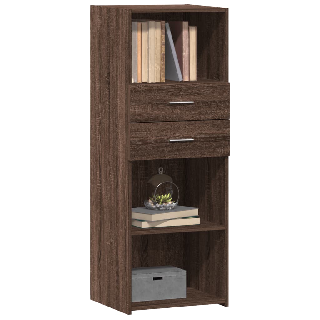 Hoge kast 45x42,5x124 cm bewerkt hout bruin eikenkleurig