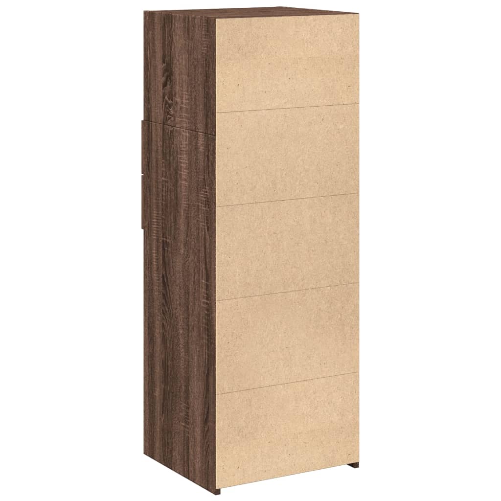 Hoge kast 45x42,5x124 cm bewerkt hout bruin eikenkleurig