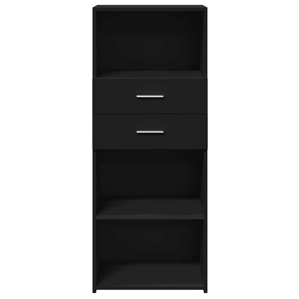 Hoge kast 50x42,5x124 cm bewerkt hout zwart