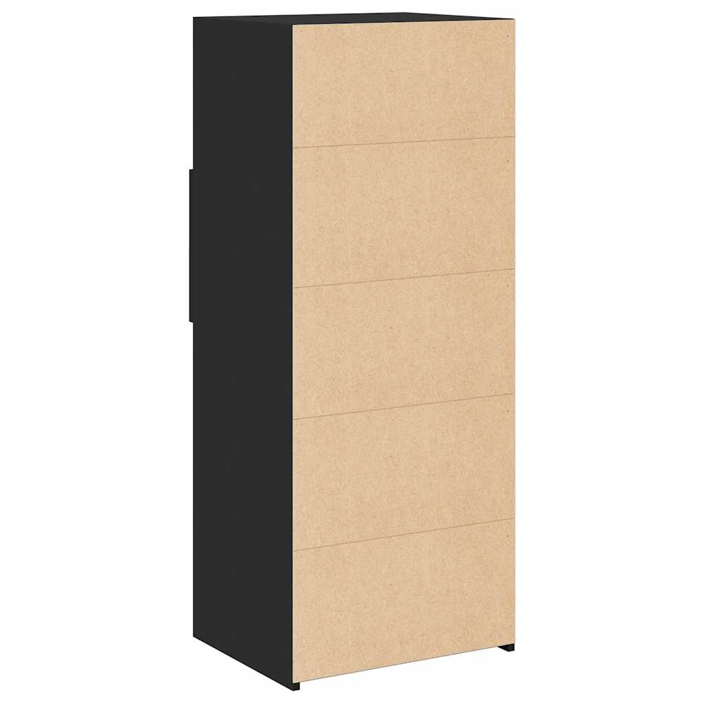 Hoge kast 50x42,5x124 cm bewerkt hout zwart