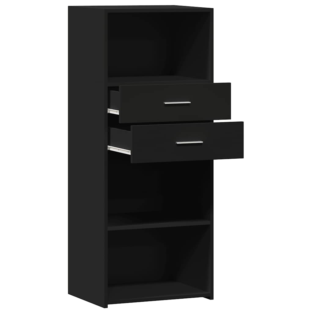 Hoge kast 50x42,5x124 cm bewerkt hout zwart