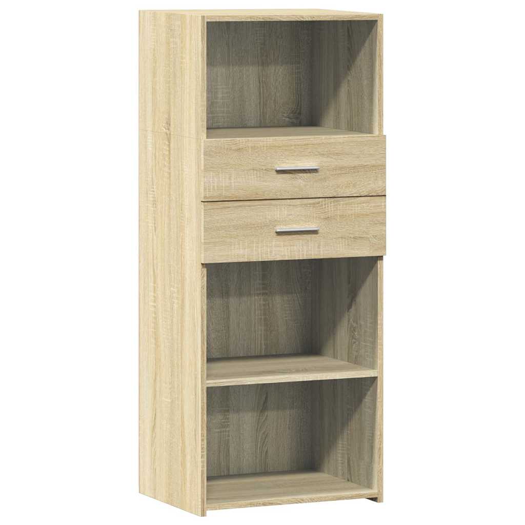 Hoge kast 50x42,5x124 cm bewerkt hout sonoma eikenkleurig