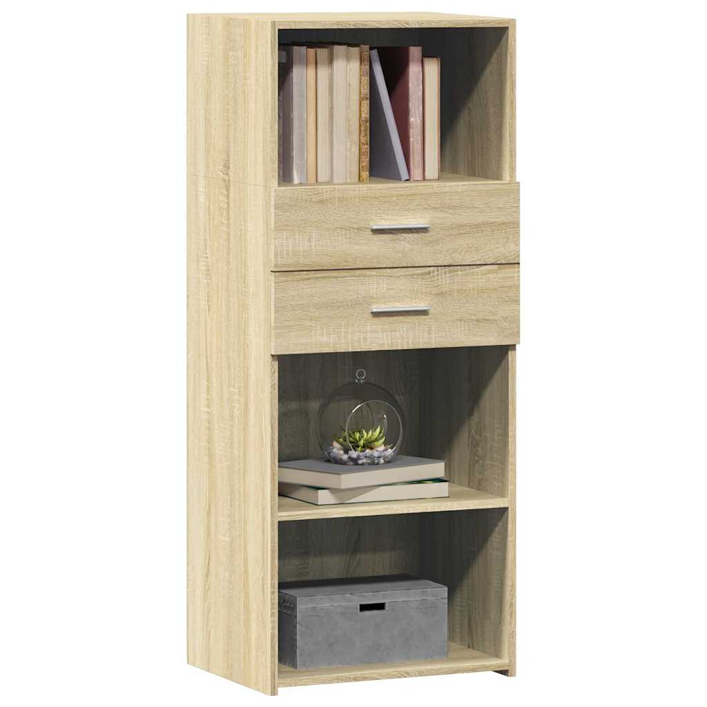 Hoge kast 50x42,5x124 cm bewerkt hout sonoma eikenkleurig