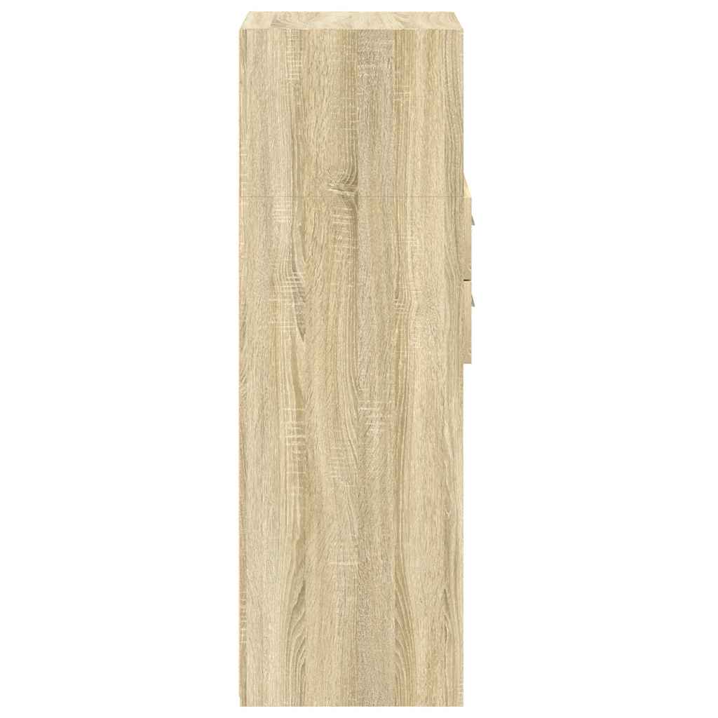 Hoge kast 50x42,5x124 cm bewerkt hout sonoma eikenkleurig