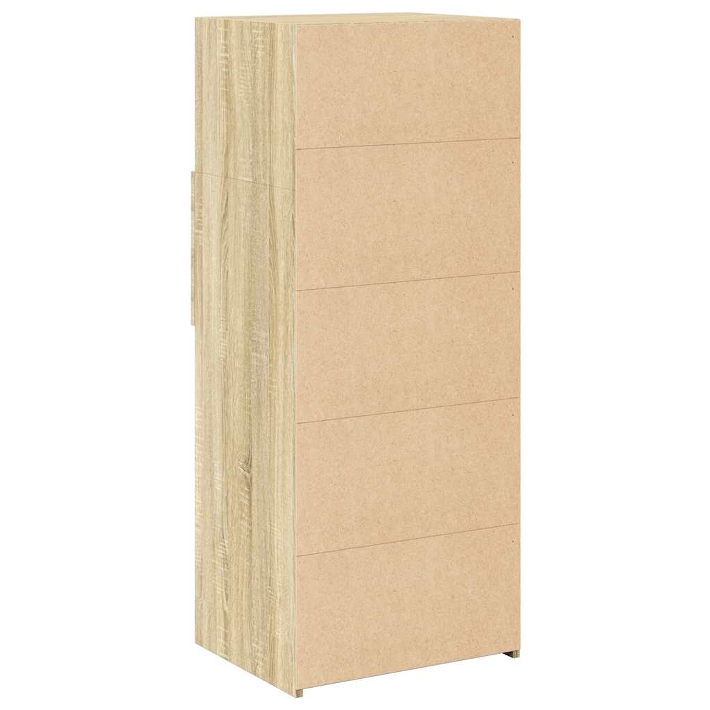 Hoge kast 50x42,5x124 cm bewerkt hout sonoma eikenkleurig
