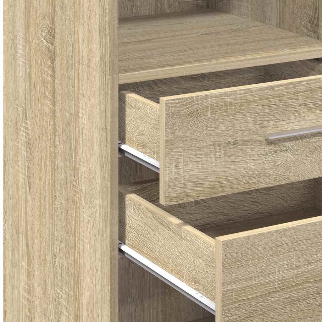 Hoge kast 50x42,5x124 cm bewerkt hout sonoma eikenkleurig