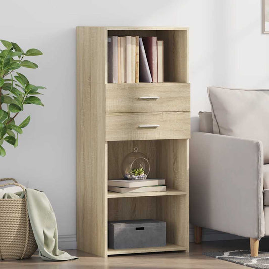 Hoge kast 50x42,5x124 cm bewerkt hout sonoma eikenkleurig