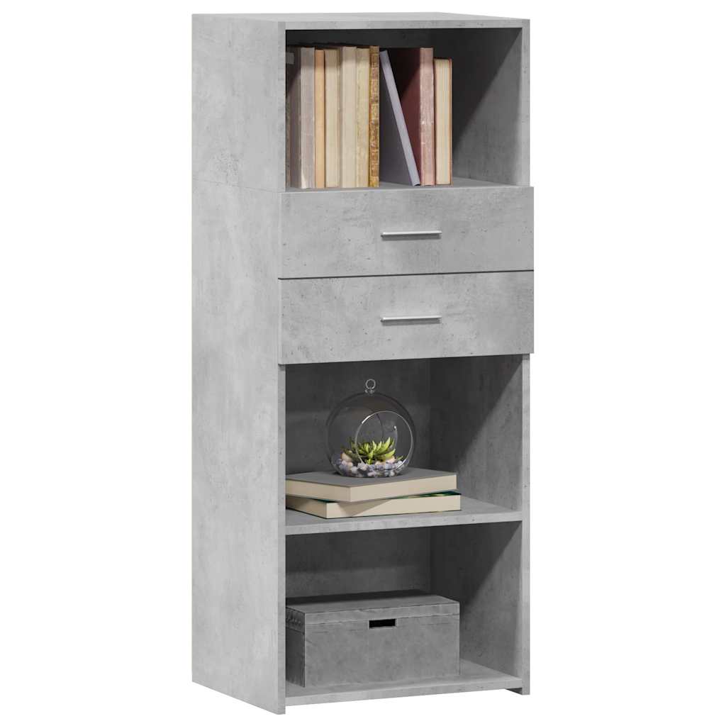 Hoge kast 50x42,5x124 cm bewerkt hout betongrijs