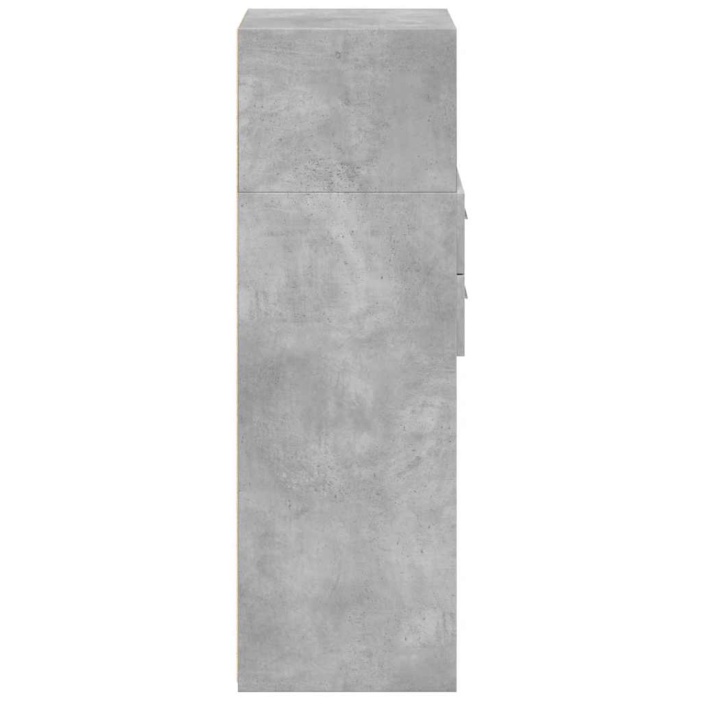 Hoge kast 50x42,5x124 cm bewerkt hout betongrijs